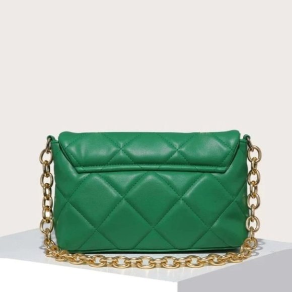 Designer Inspired Green Stud Detailed Purse - Picture 2 of 6